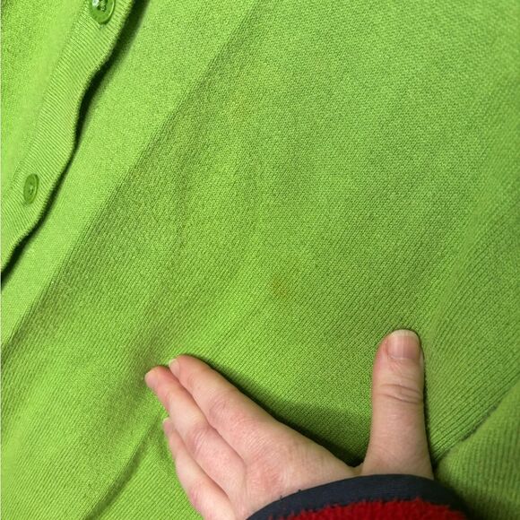 Eddie Bauer medium bright Green spring Women's cardigan button up Sweater - Picture 3 of 4
